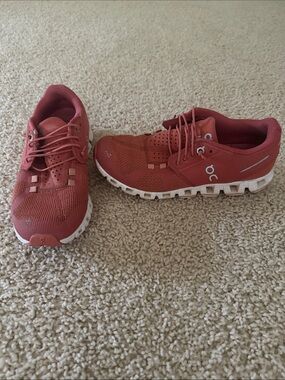 On Running Coral Red Sneakers